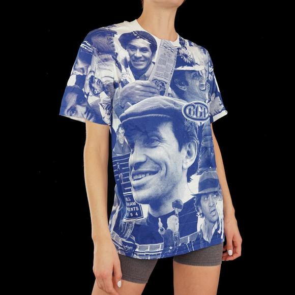 1994 Bill Graham blue and white all over print tshirt - Picture 3 of 7